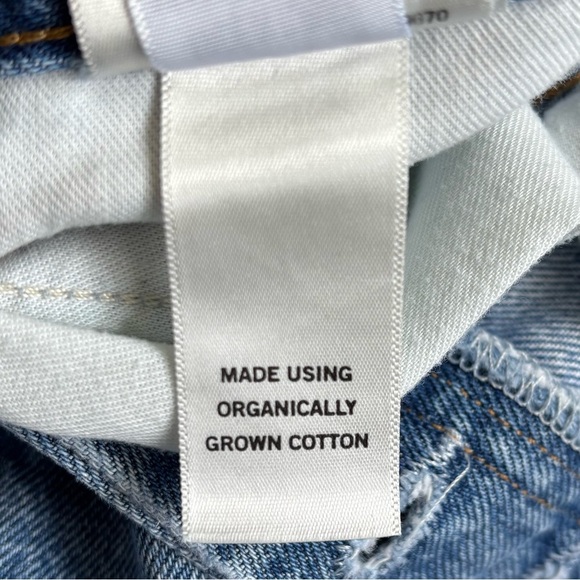 Agolde 90'S Mid Rise Straight Alter Light Wash Denim Ripped Button Fly Jeans 25 - Picture 10 of 11